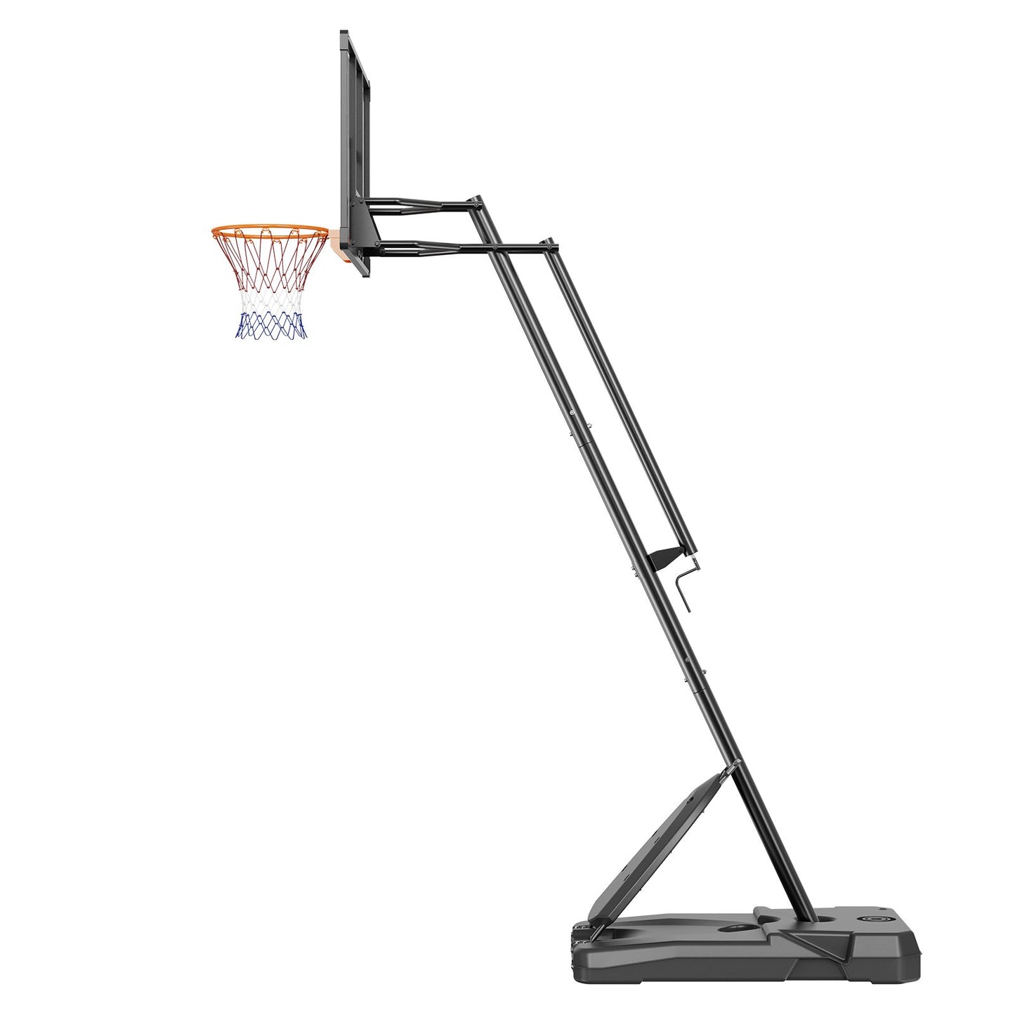 Basketbåge, 7,6-10 fot justerbar höjd bärbart ryggbrädesystem, 54 tums basketbåge och mål, barn och vuxna Basketset med hjul, stativ och fyllbar bas, för utomhus/inomhus