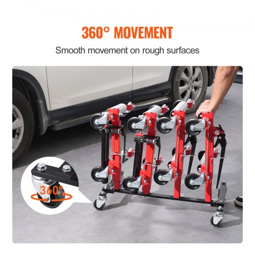 Car Dolly Rack Hydraulisk Trolley Jack Stativ Organizer 4-Dolly Kapacitet | EU