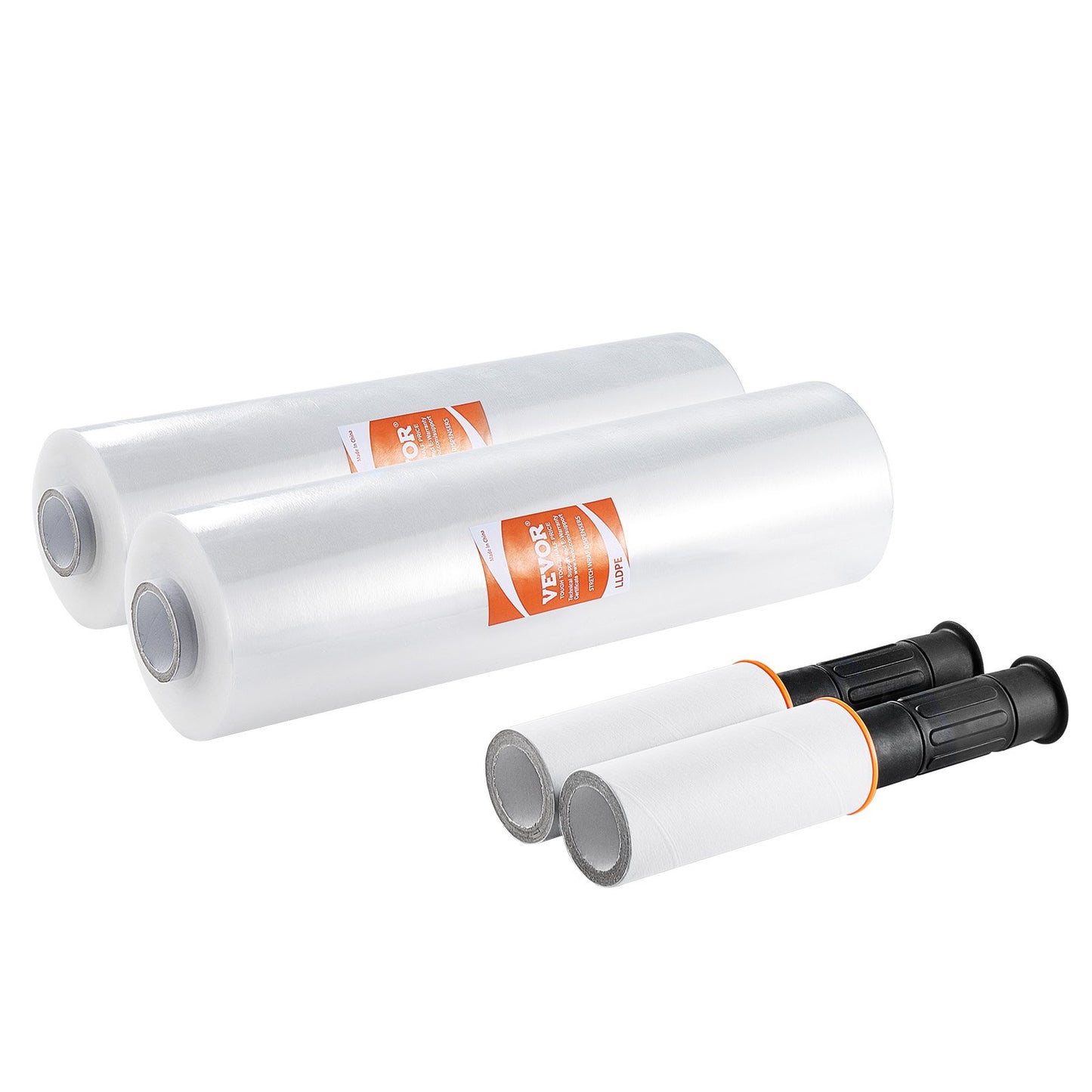 Stretch Film, 15 tum x 1200 fot, 2-pack, 80 Gauge Industriell styrka Klar Slitstark Stretch Wrap Roll, Heavy Duty Krympfilm Stretch Wrap med handtag för pallinpackning Transport Flytta