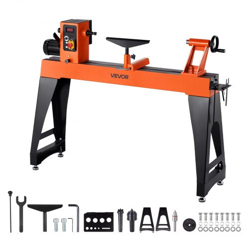 Woodworking Lathe 1.5 HP 16 x 40 Inch Wood Lathe Variable Speed 0-3200 RPM