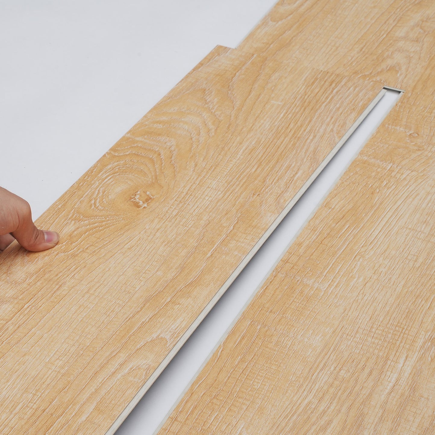 Ineinander greifende Vinyl-Bodenfliesen 1220 x 185 mm, 10 Fliesen 5,5 mm dick zum Zusammenstecken, natürliche Holzmaserung, DIY-Bodenbelag für Küche, Esszimmer, Schlafzimmer und Badezimmer, einfach für die Inneneinrichtung