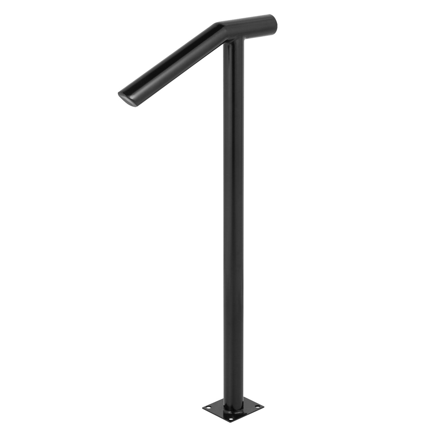 Round Typ Metall Ledstång Steg Ledstång 2 steg Ledstänger för utomhustrappa Ledstänger 18L x 38H tum Steg Trappräcke för steg med en bultad stolpe