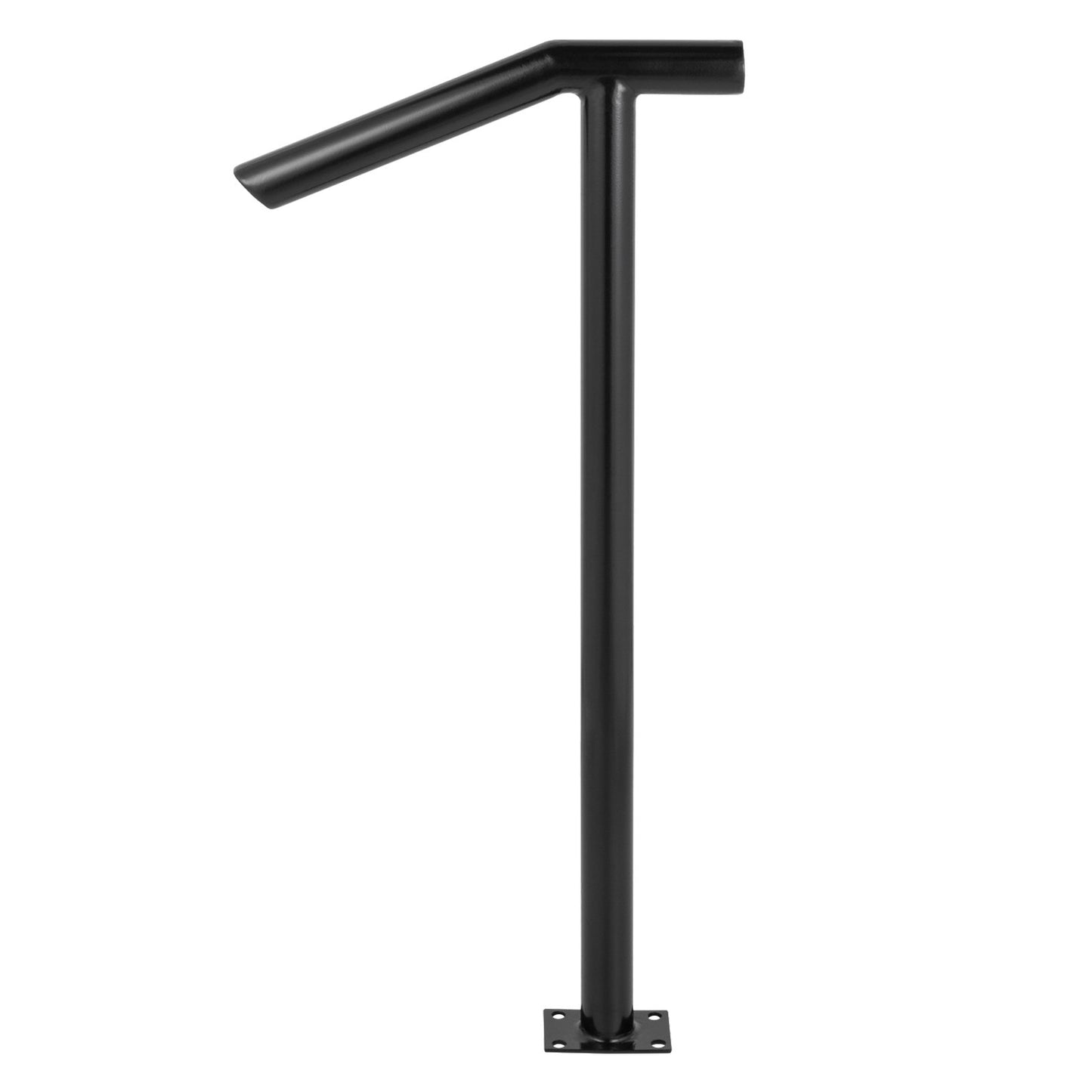 Round Typ Metall Ledstång Steg Ledstång 2 steg Ledstänger för utomhustrappa Ledstänger 18L x 38H tum Steg Trappräcke för steg med en bultad stolpe
