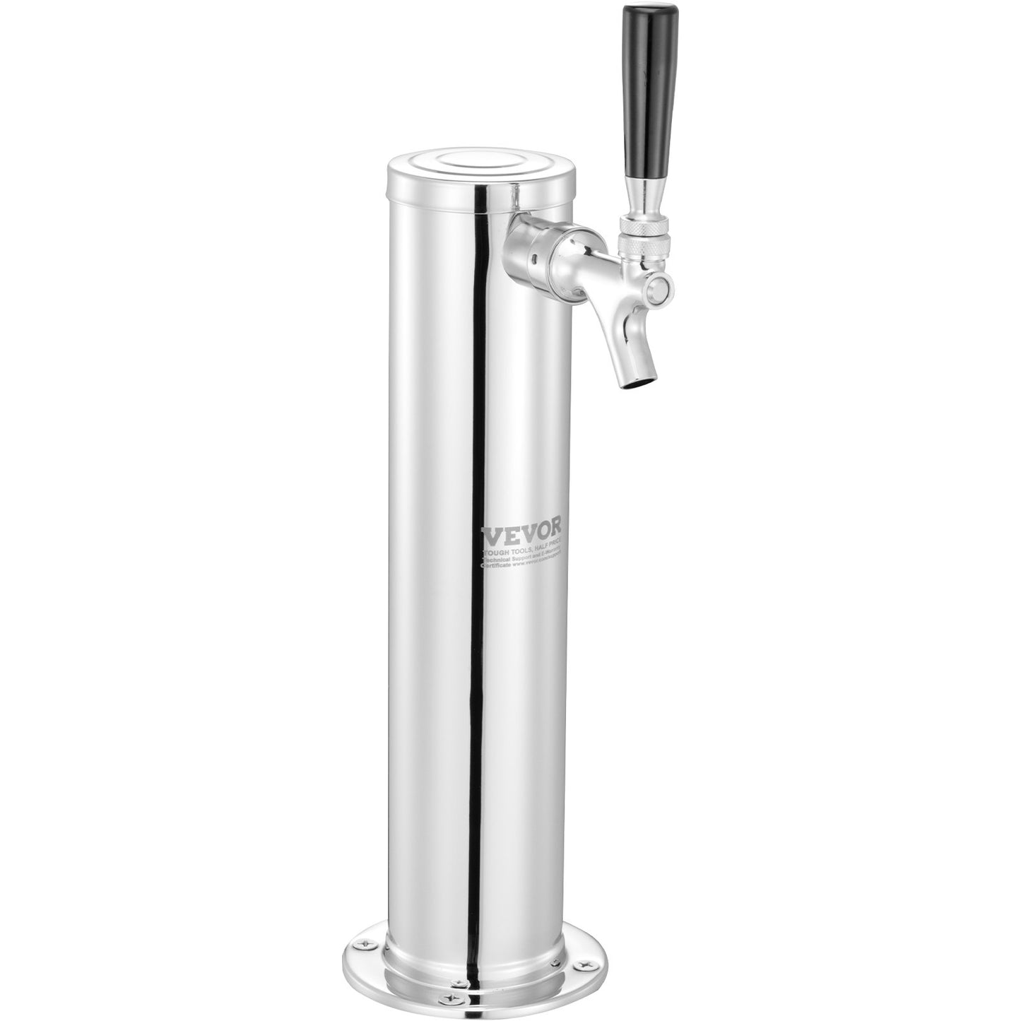Kegerator Tower Kit, Single Tap Beer Conversion Kit, Rostfritt stål Keg Beer Tower Dispenser med Dual Gauge W21.8 Regulator & S-System Keg Coupler för Party Home