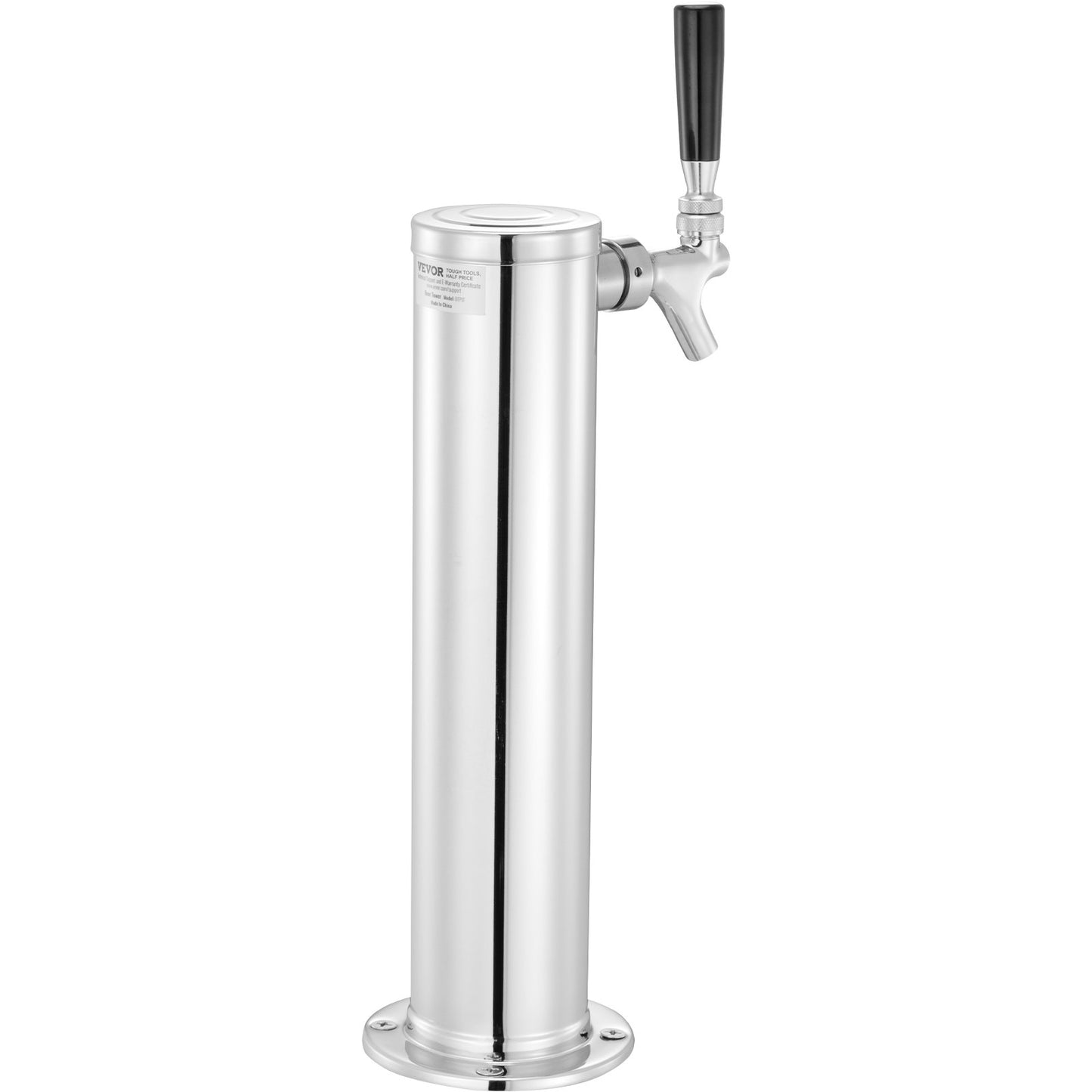 Kegerator Tower Kit, Single Tap Beer Conversion Kit, Rostfritt stål Keg Beer Tower Dispenser med Dual Gauge W21.8 Regulator & S-System Keg Coupler för Party Home