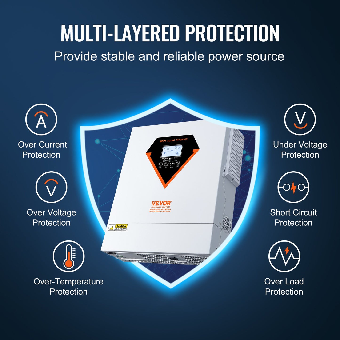 Hybrid-Solarwechselrichter-Ladegerät 3500 W 230 V mit integriertem 60 A MPPT-Controller