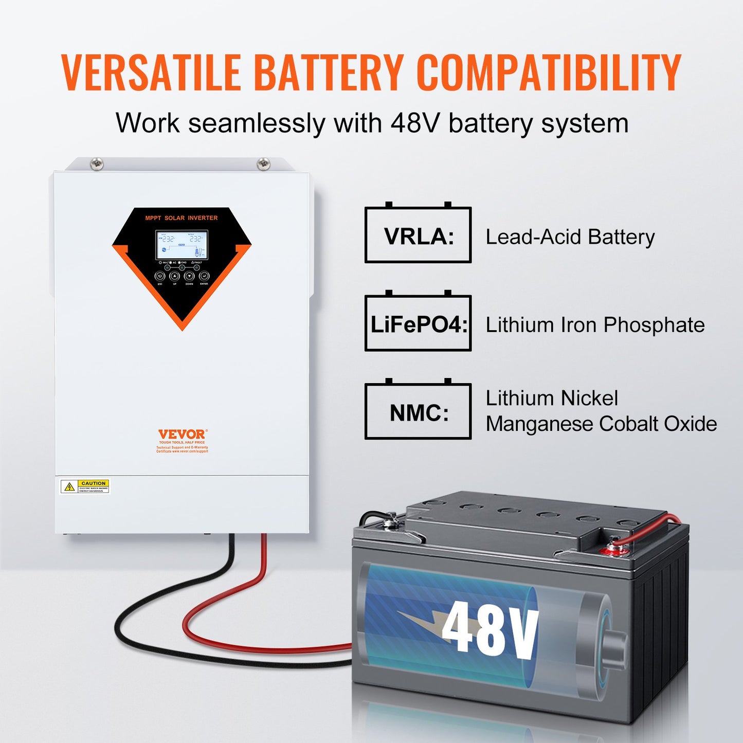 Hybrid-Solarwechselrichter-Ladegerät 5500 W 230 V mit 100 A MPPT-Solarregler