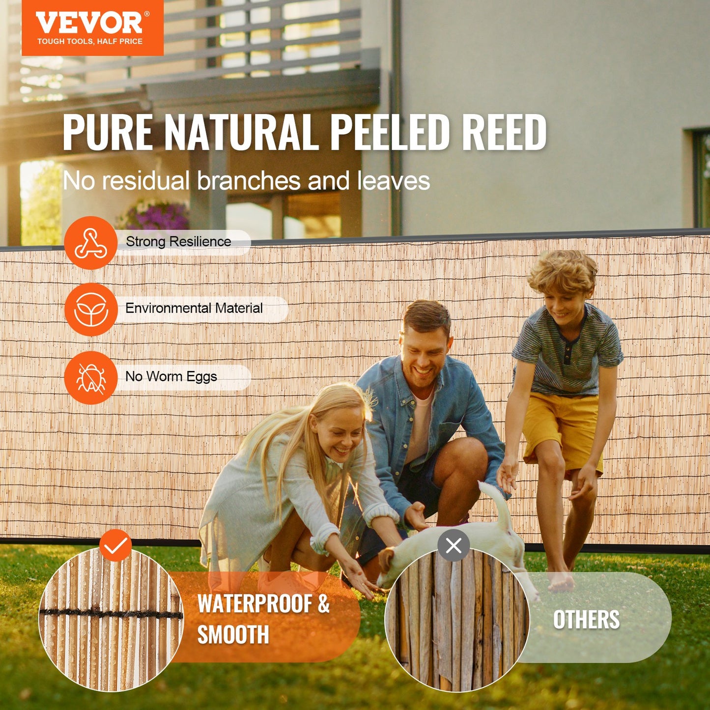 2-pack Reed Fence Landscaping Privacy Blind Fence Screen 16.4' x 4'