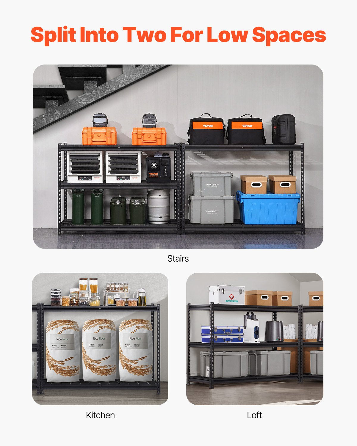 Storage Shelves 5-Tier Adjustable Heavy Duty Garage Shelf 3000 lbs