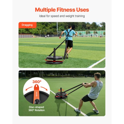 Vikt Power Pull Push Sled Träningsskola Fitness Träningsskola Orange Svart