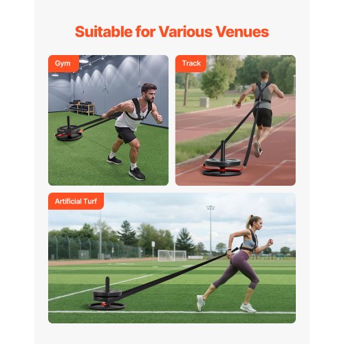 Vikt Power Pull Push Sled Träningsskola Fitness Träningsskola Orange Svart