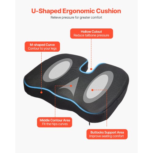 Seat Cushion Cooling Gel & Memory Foam Seat Cushion for Pressure Relief