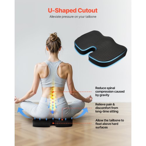 Seat Cushion Cooling Gel & Memory Foam Seat Cushion for Pressure Relief