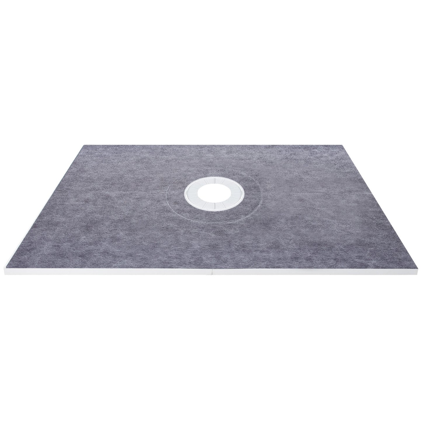 Duschkantsats, 38" x 60" ABS vattentät duschkantbeläggning med 4" ABS central limfläns, 4" rostfritt stål galler och murslev, kapbar duschkant, duschkar Passar för badrum