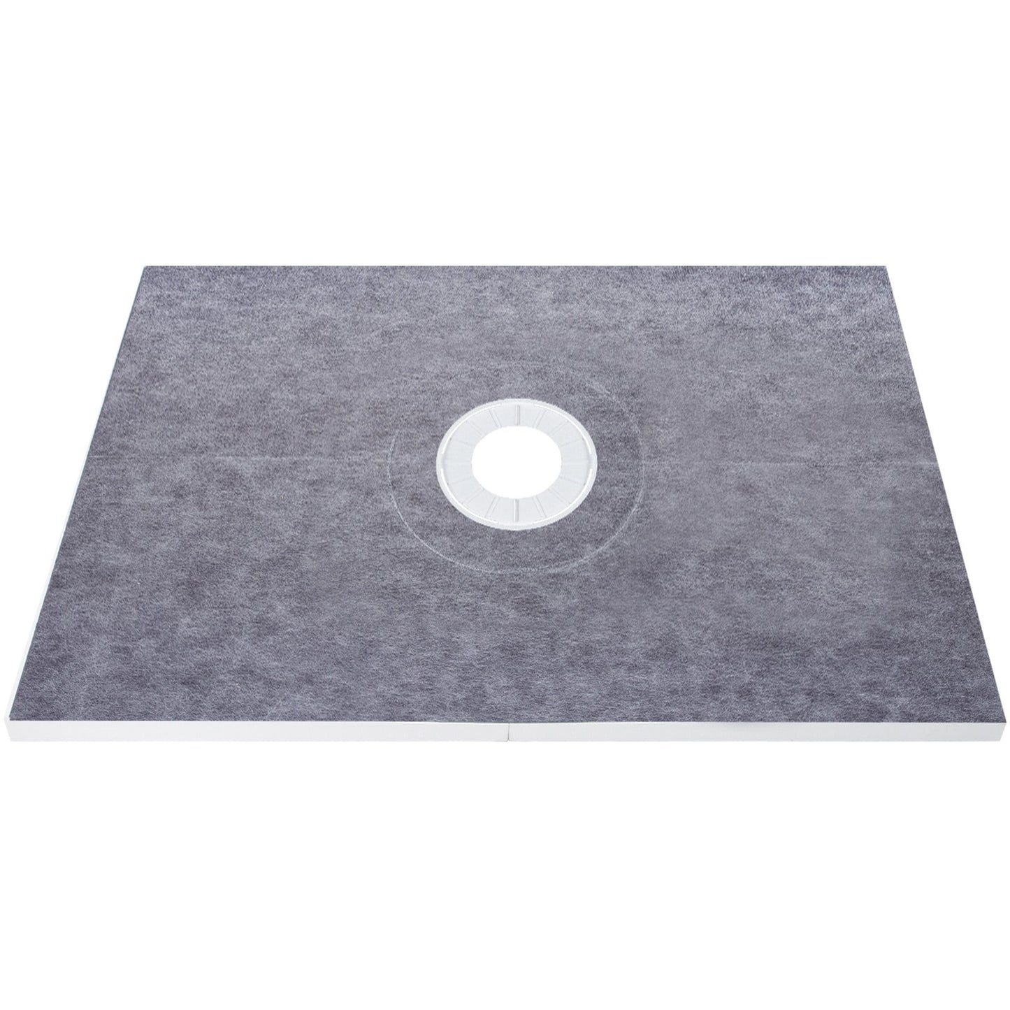 Duschkantsats, 38" x 60" ABS vattentät duschkantbeläggning med 4" ABS central limfläns, 4" rostfritt stål galler och murslev, kapbar duschkant, duschkar Passar för badrum