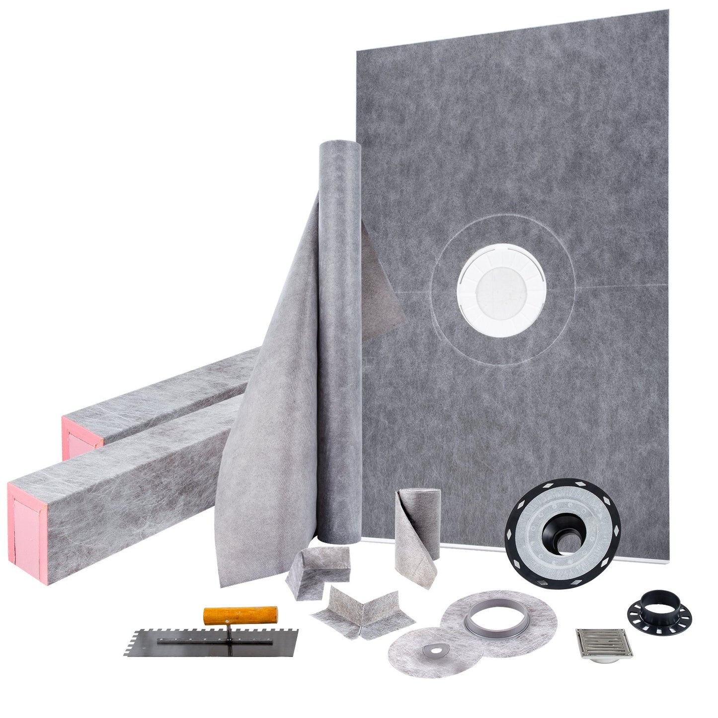Waterproofing Shower Kit Shower Kit Bricka 48''x72'' med centralt avlopp ABS