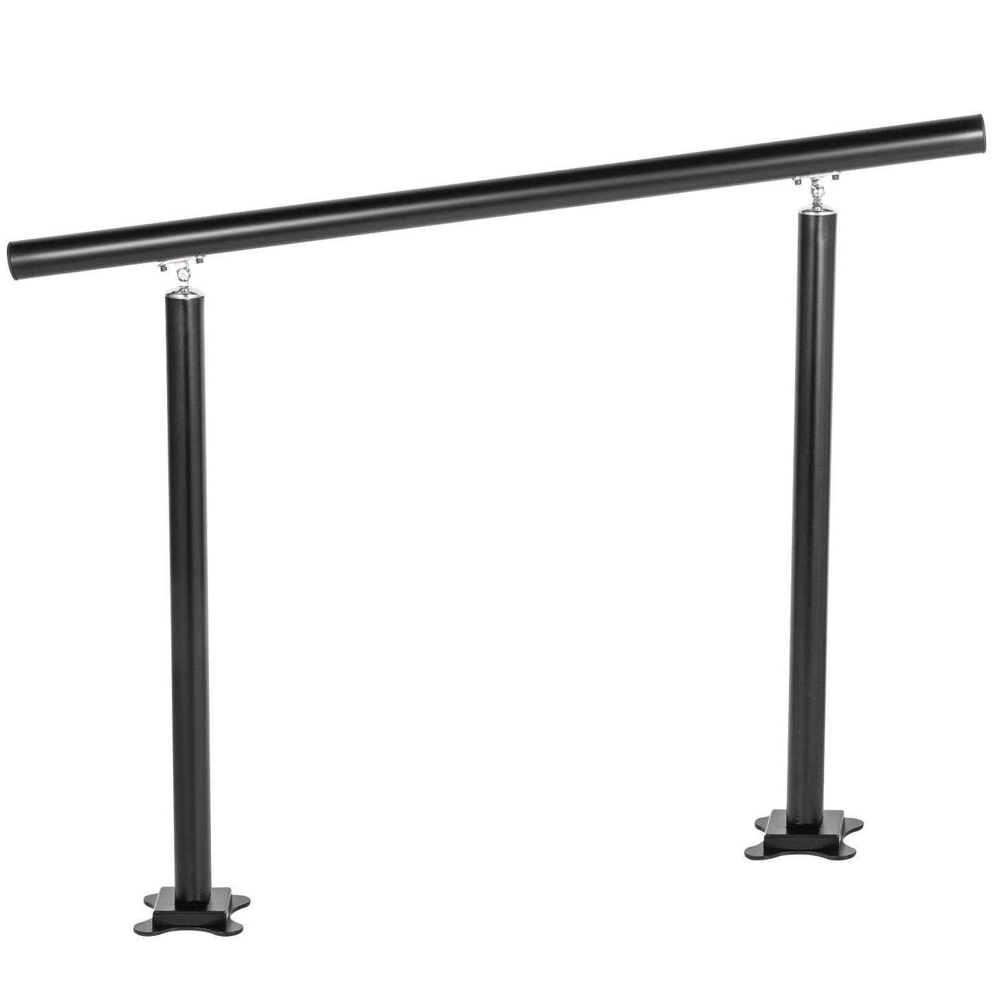 Handlauf für Außentreppen, 4 Fuß, 34 Zoll Außengeländer, schwarzes Außentreppengeländer, verstellbar von 0 bis 60 Grad, Handlauf für Treppen im Freien, schwarzes Aluminium-Treppengeländer für den Garten