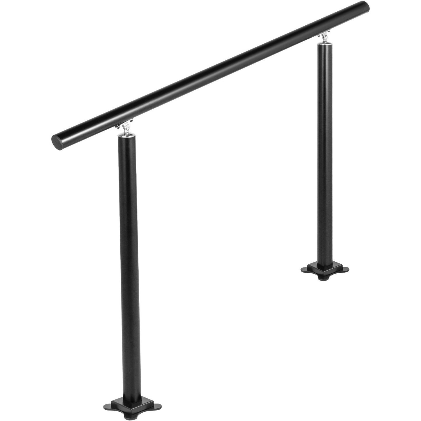 Handlauf für Außentreppen, 4 Fuß, 34 Zoll Außengeländer, schwarzes Außentreppengeländer, verstellbar von 0 bis 60 Grad, Handlauf für Treppen im Freien, schwarzes Aluminium-Treppengeländer für den Garten
