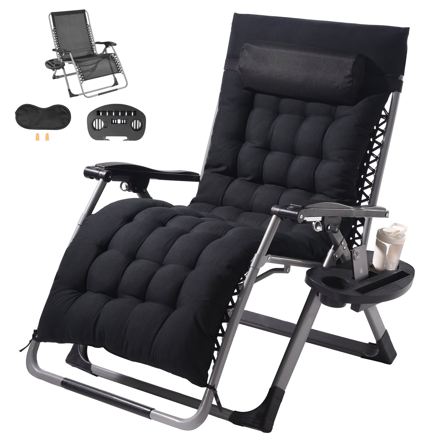 Zero Gravity Chair 33" Zero Gravity Recliner Lounge Chair inomhus och utomhus