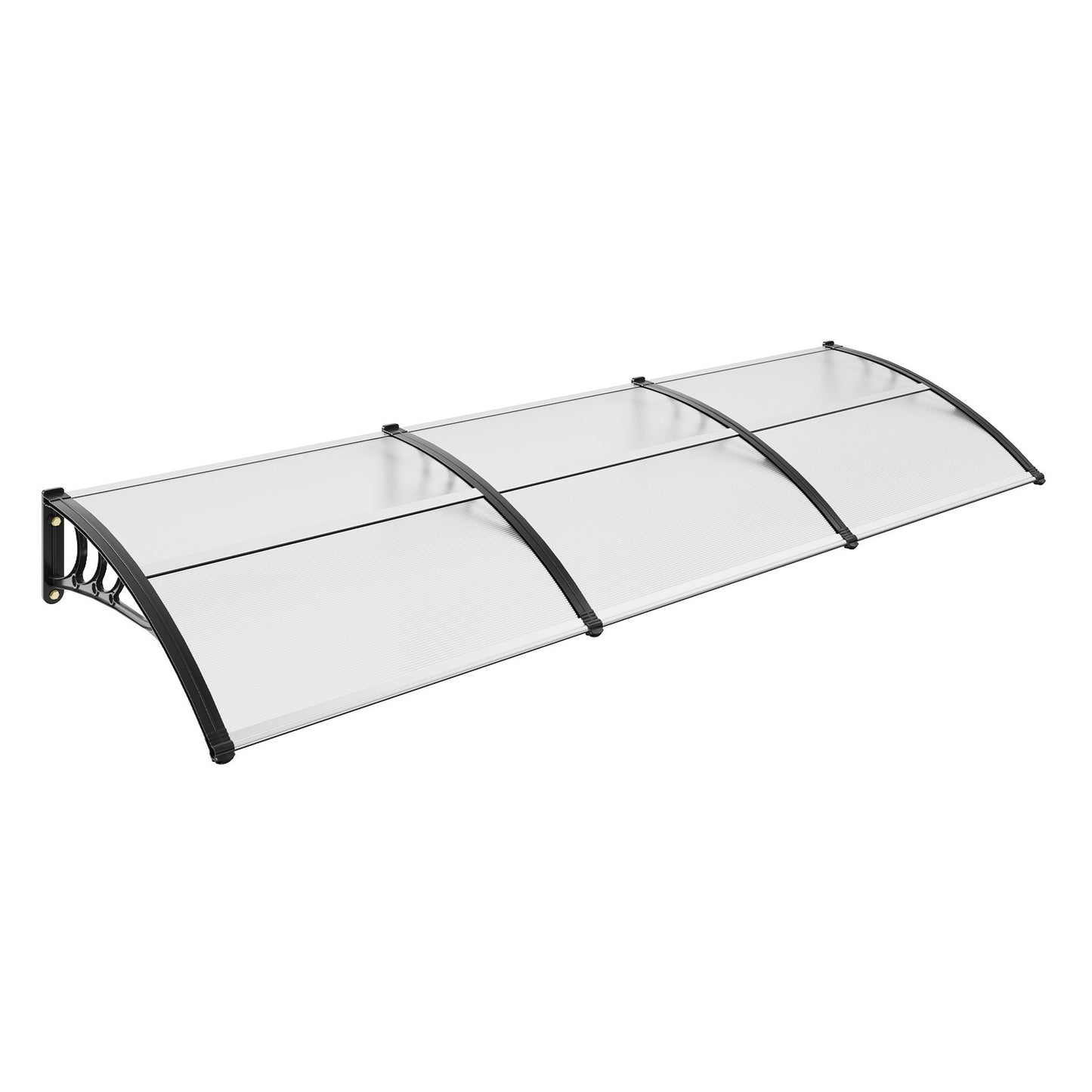Fönsterdörrsmarkis, 38" x 117" Dörrtak exteriör, UF50+ PC-solskyddsmarkiser, uteplatsmarkis Solskydd, Transparent, Vattentät, för sollucka, UV, regn, snöskydd