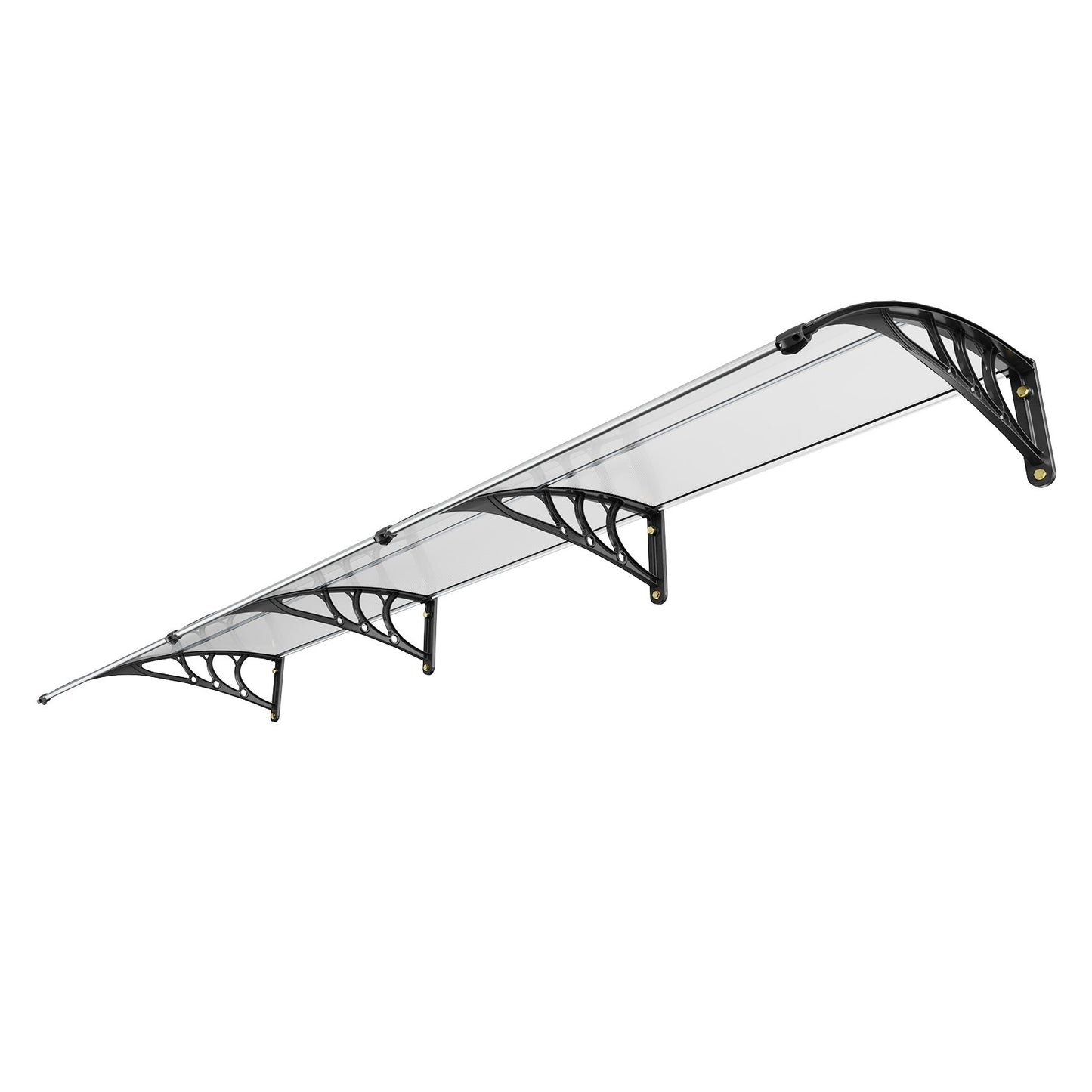 Fönsterdörrsmarkis, 38" x 117" Dörrtak exteriör, UF50+ PC-solskyddsmarkiser, uteplatsmarkis Solskydd, Transparent, Vattentät, för sollucka, UV, regn, snöskydd