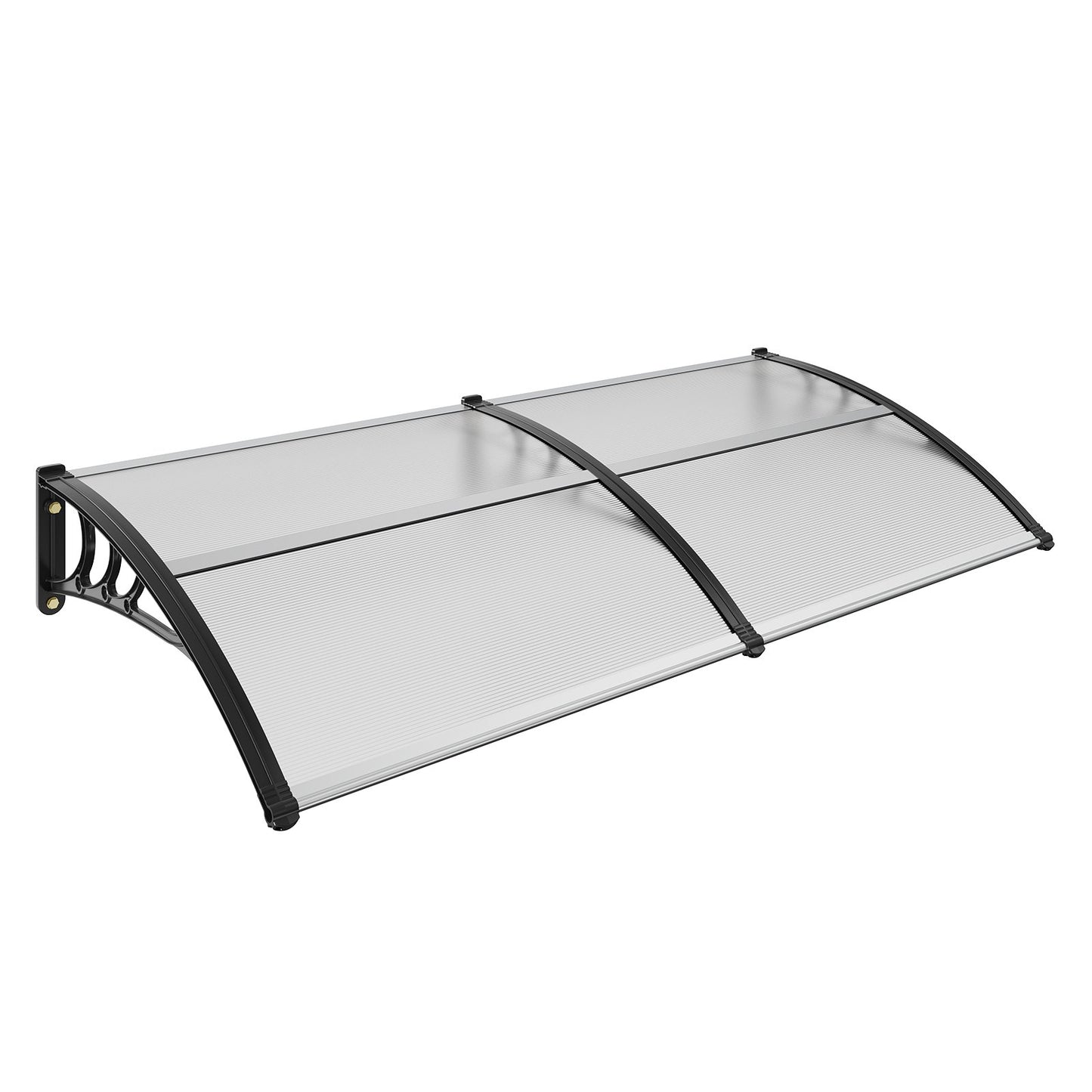 Fenster-/Türmarkise, 101,6 x 203,2 cm, UPF 50+, Polycarbonat, für Eingangstüren, Außenfenstermarkise, Überhangmarkise für die Vordertür für Sonnenläden, UV-, Regen- und Schneeschutz, Hohlgewebe