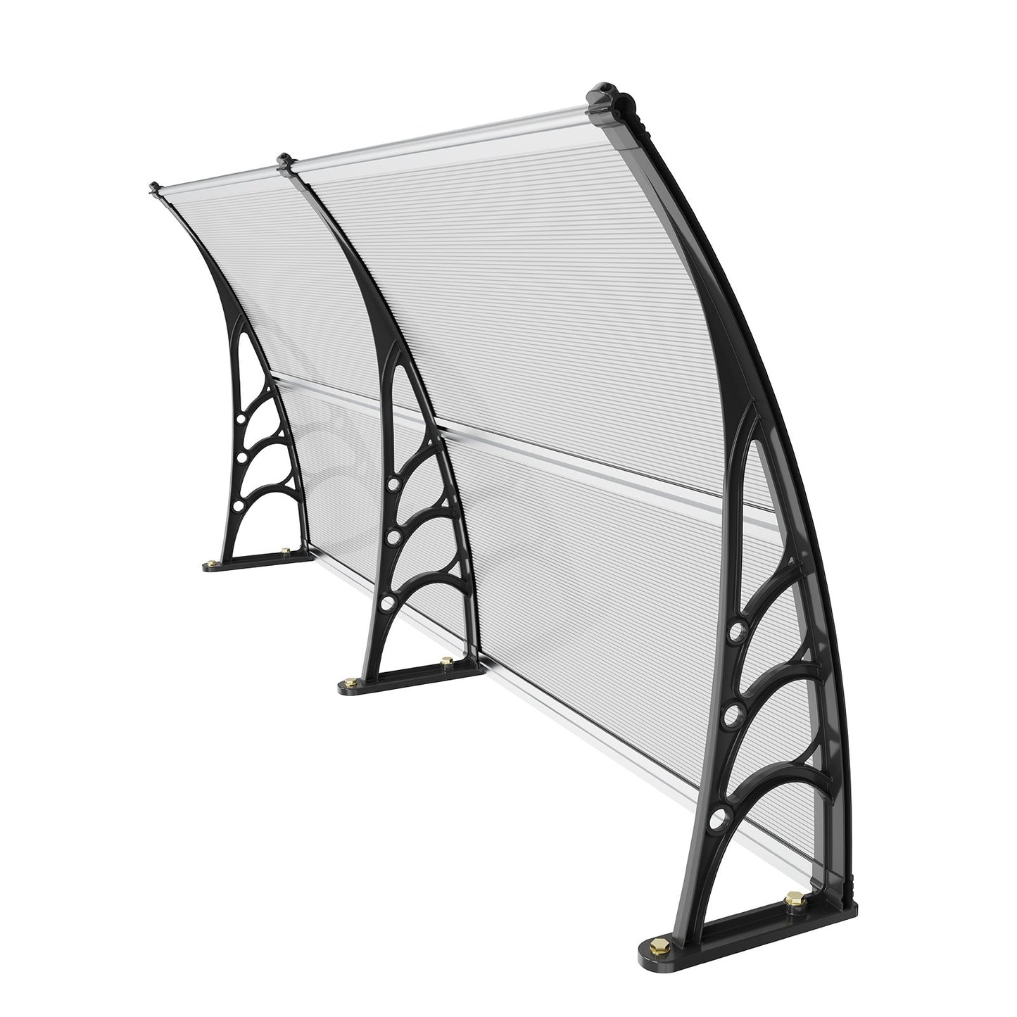Fenster-/Türmarkise, 101,6 x 203,2 cm, UPF 50+, Polycarbonat, für Eingangstüren, Außenfenstermarkise, Überhangmarkise für die Vordertür für Sonnenläden, UV-, Regen- und Schneeschutz, Hohlgewebe