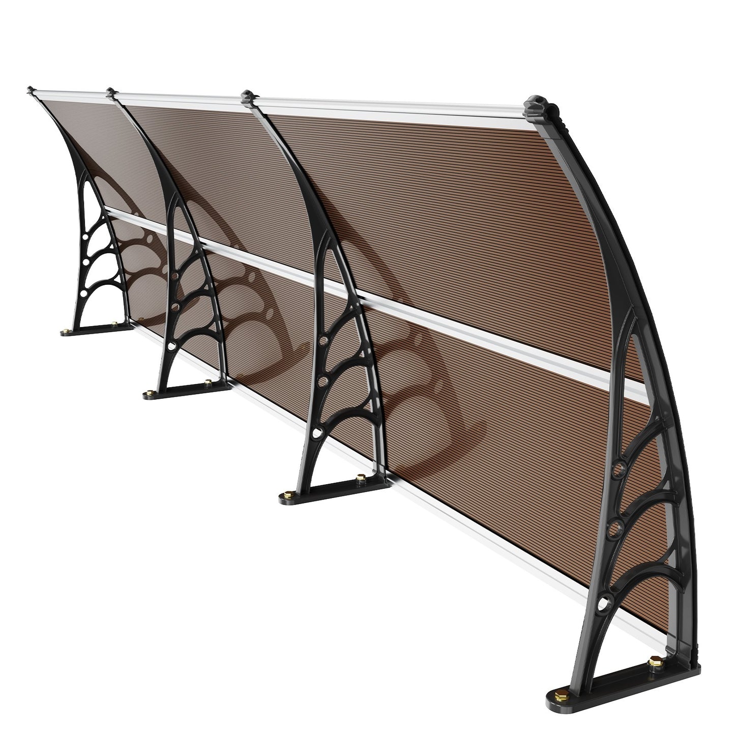 Window Door Awning 40" x 120", UPF 50+ Polycarbonate Entry Door Outdoor Window Awning Exterior, Front Door Overhang Awning for Sunroof, UV, Rain, Snow Protection, Hollow Fabric