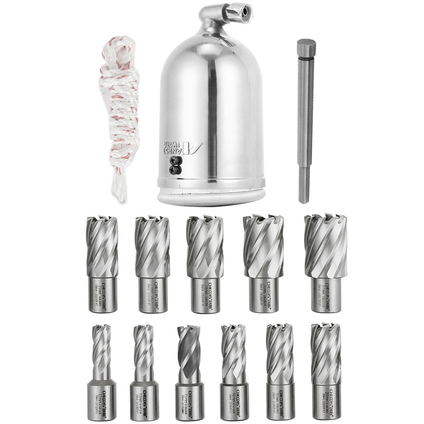 MD40 1-1/2 Inch Electric Magnetic Drill Press Drilling Machine with 11PCS HSS Cutter Set Precise Annular Cutter Set Compact Switchable Evolution 1100W Magnetic Power