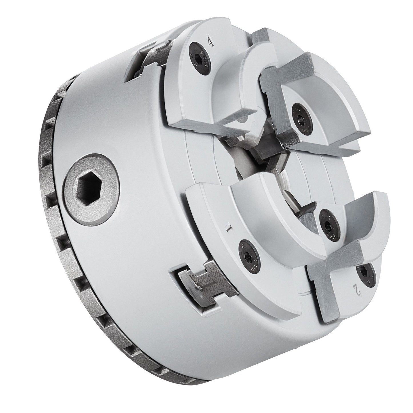 KP965 svarvchuck, 4-käft 3,75" diameter, metallsvarvchuck svarvmaskinstillbehör med 5 uppsättningar käftar, självcentrerande verktyg, för precisionsbearbetning, slipmaskiner, fräsmaskiner