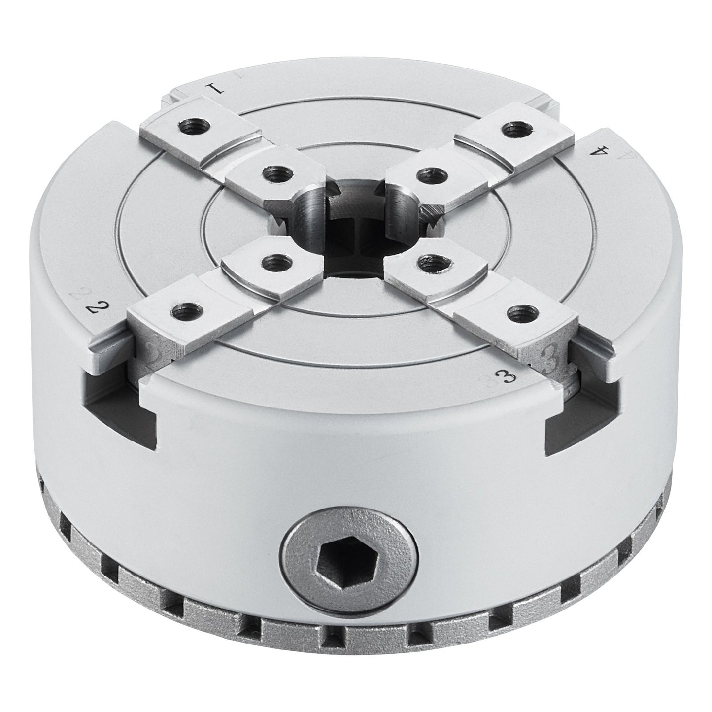KP965 svarvchuck, 4-käft 3,75" diameter, metallsvarvchuck svarvmaskinstillbehör med 5 uppsättningar käftar, självcentrerande verktyg, för precisionsbearbetning, slipmaskiner, fräsmaskiner