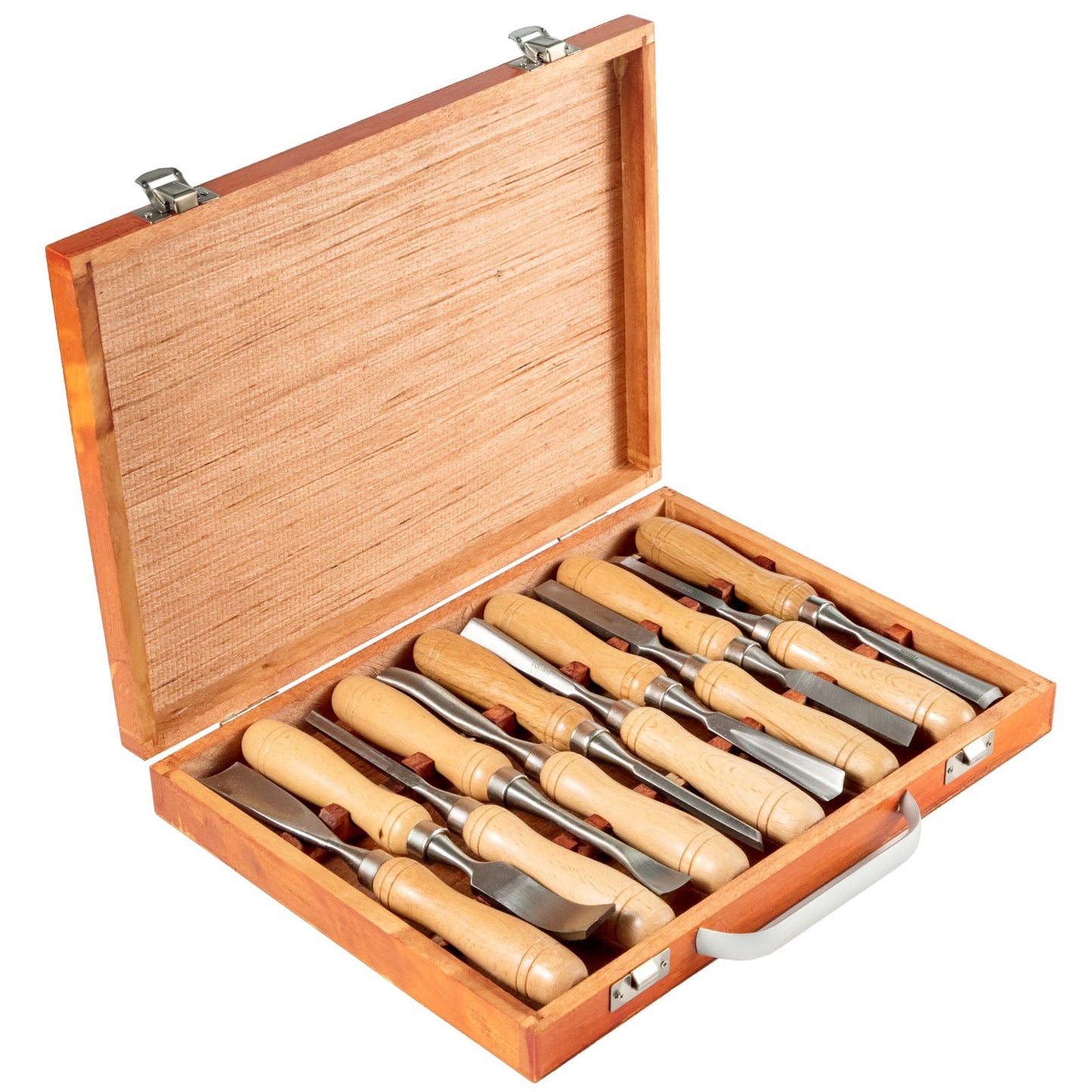 Stechbeitel-Sets, 12-teilig, Drehmeißel, 95 mm, Holzbearbeitungsmeißel, 23,9 cm, Drechselwerkzeuge, Holzmeißel, Drehwerkzeuge für Holzschnitzerei, Wurzelschnitzerei, Möbelschnitzerei, Drehbänke
