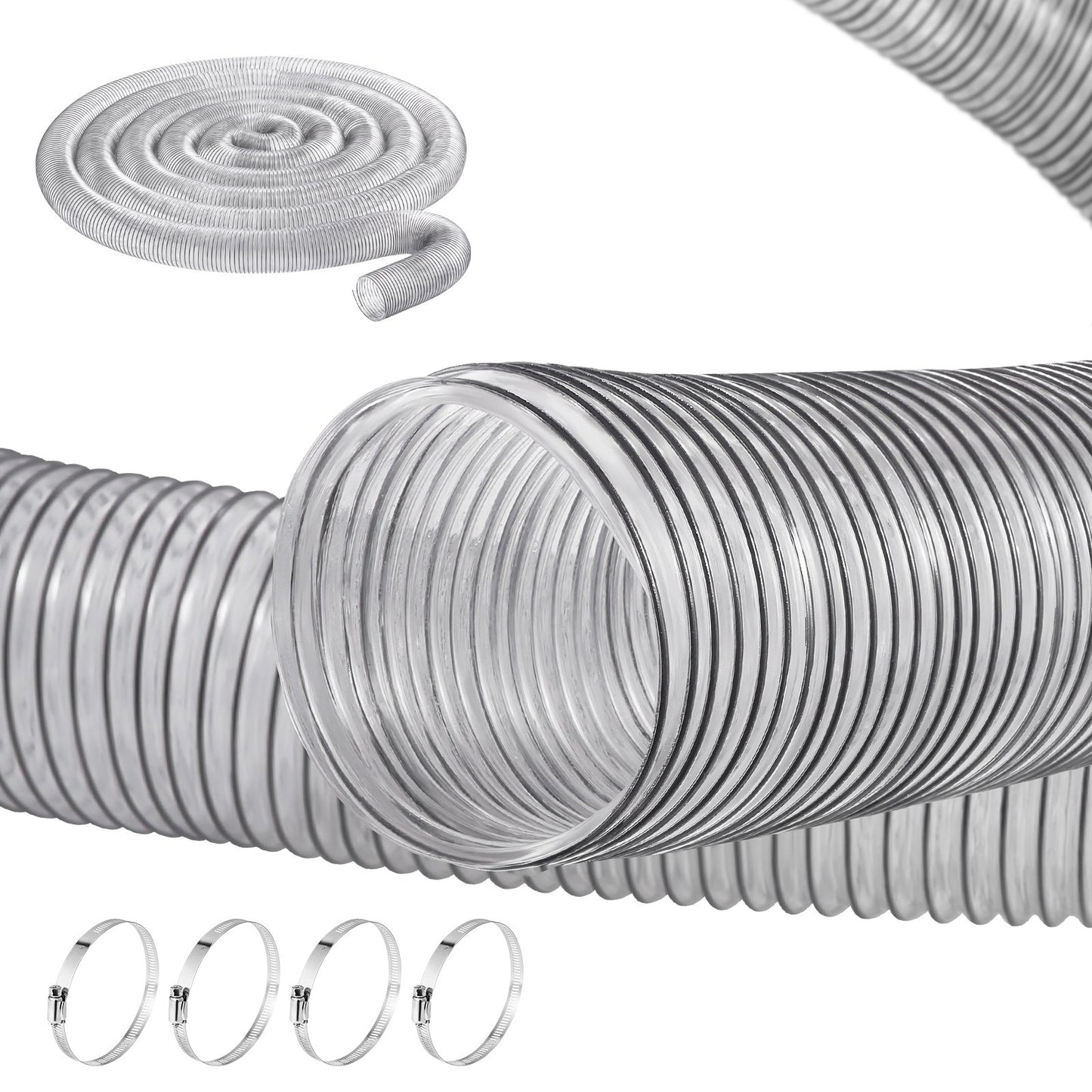 4'' x 50' dammuppsamlingsslang Förtjockad PVC flexibel klar slang