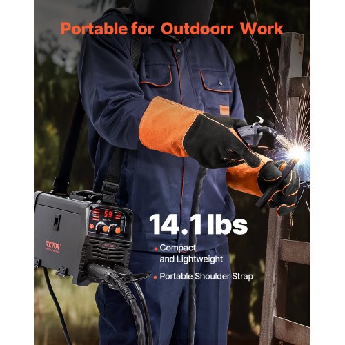 MIG-svets 130 Amp Mig-svetsmaskin 3-i-1 flusskärna MIG/elektrod/lyft-TIG | EU