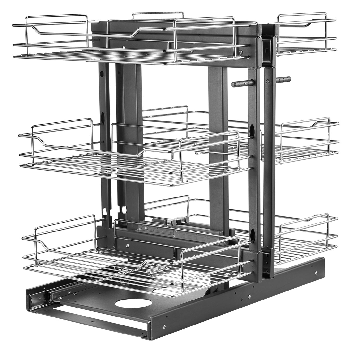 3 Tier Blind Corner Pull Out Organizer Krom Köksskåp Korg