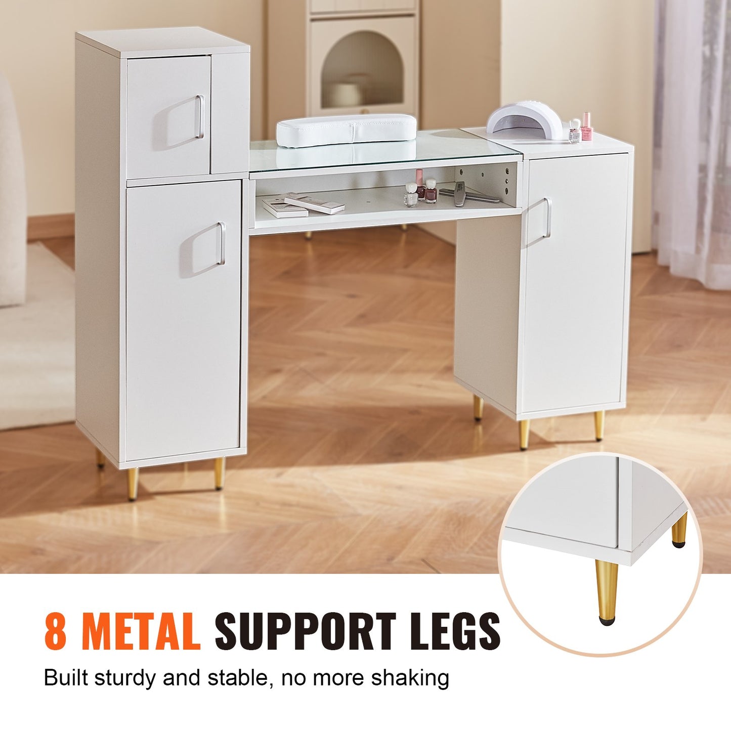 Manikyr Bordsskiva Nagelskrivbord Makeup Dressing Station med handledsstöd