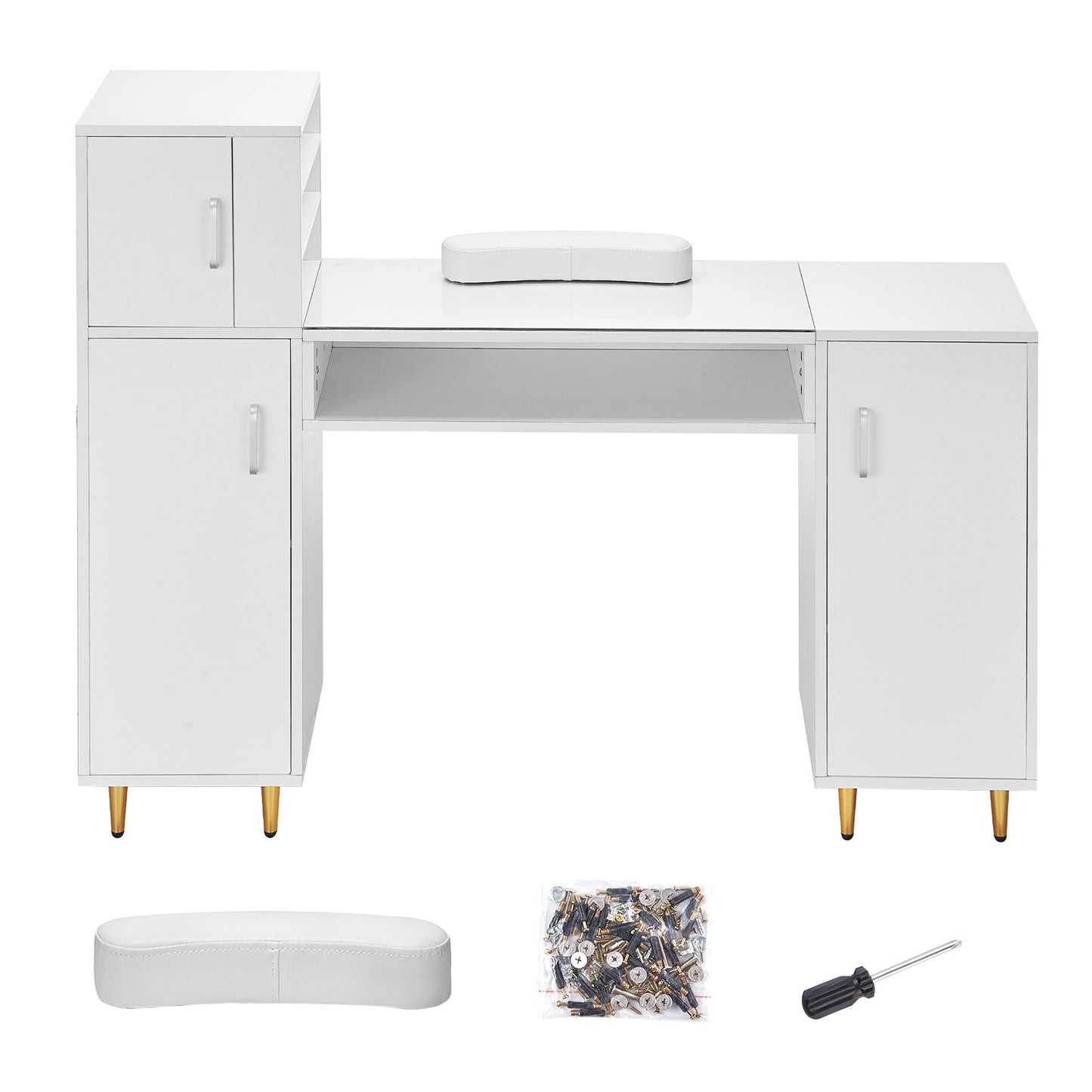 Manikyr Bordsskiva Nagelskrivbord Makeup Dressing Station med handledsstöd