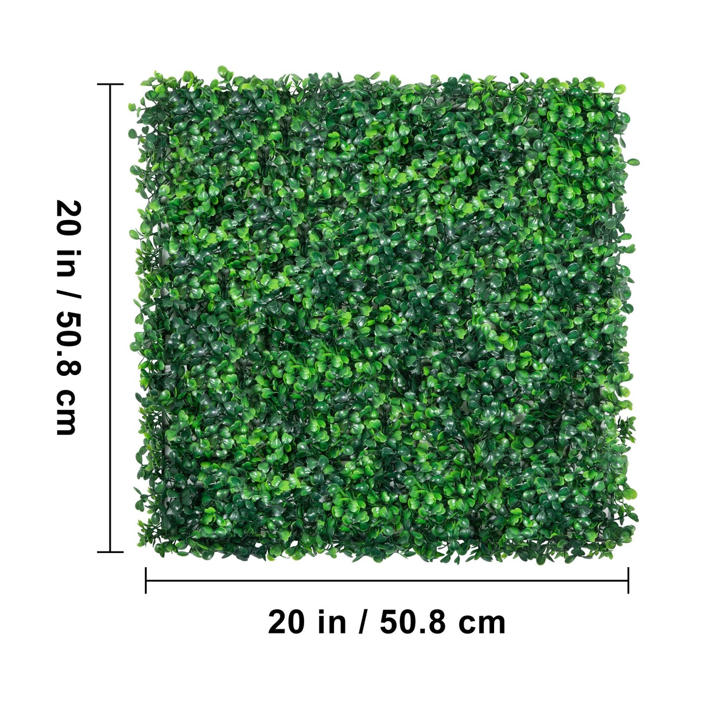 Künstliche Buchsbaumplatte UV, 24 Stück Buchsbaumhecken-Wandpaneele, Kunstrasen-Hintergrundwand, 50,8 x 50,8 cm, 4 cm, grüne Graswand, künstliche Hecke für Dekoration, Sichtschutzzaun, für drinnen und draußen, Garten, Hinterhof