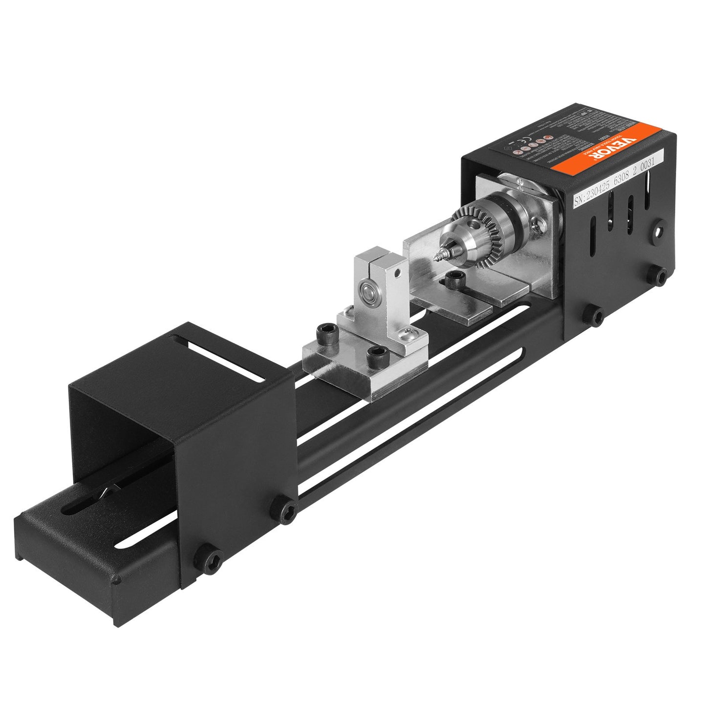 Mini Lathe Machine, 2.76 inch x 6.3 inch, 24VDC 96W Mini Wood Lathe Tool Milling Machine Accessories, 7 Speeds 4220/5300/5650/6350/6660/7050/8450 RPM, for DIY Woodworking Drill Rotary Tool