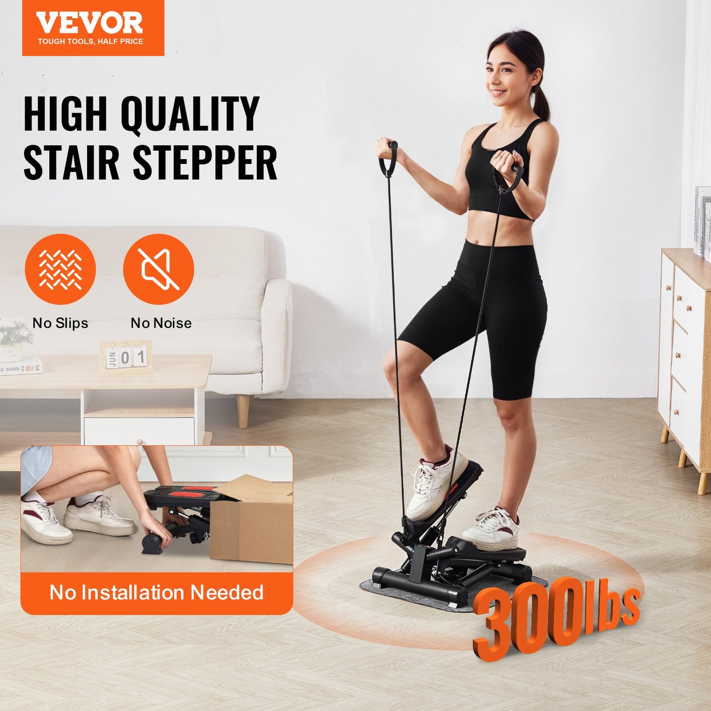 Trappsteg för träning hemma Mini Twist Stepper Resistance Band