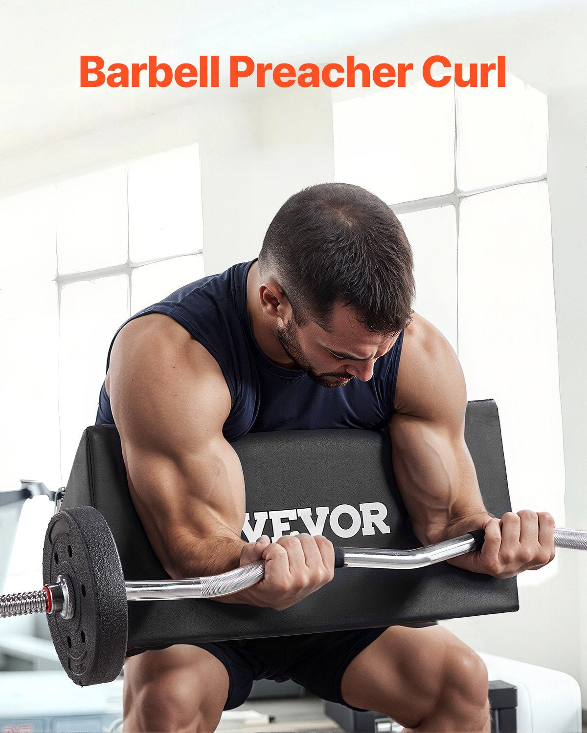 Preacher Curl Pad Portable Weight Bicep Arm Curler Attachment Home Gym