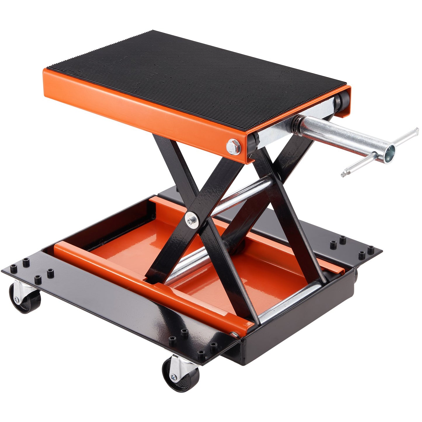 Motorcykellift ATV Scissor Jack Dolly 1100 lbs Wide Deck & Hand Crank
