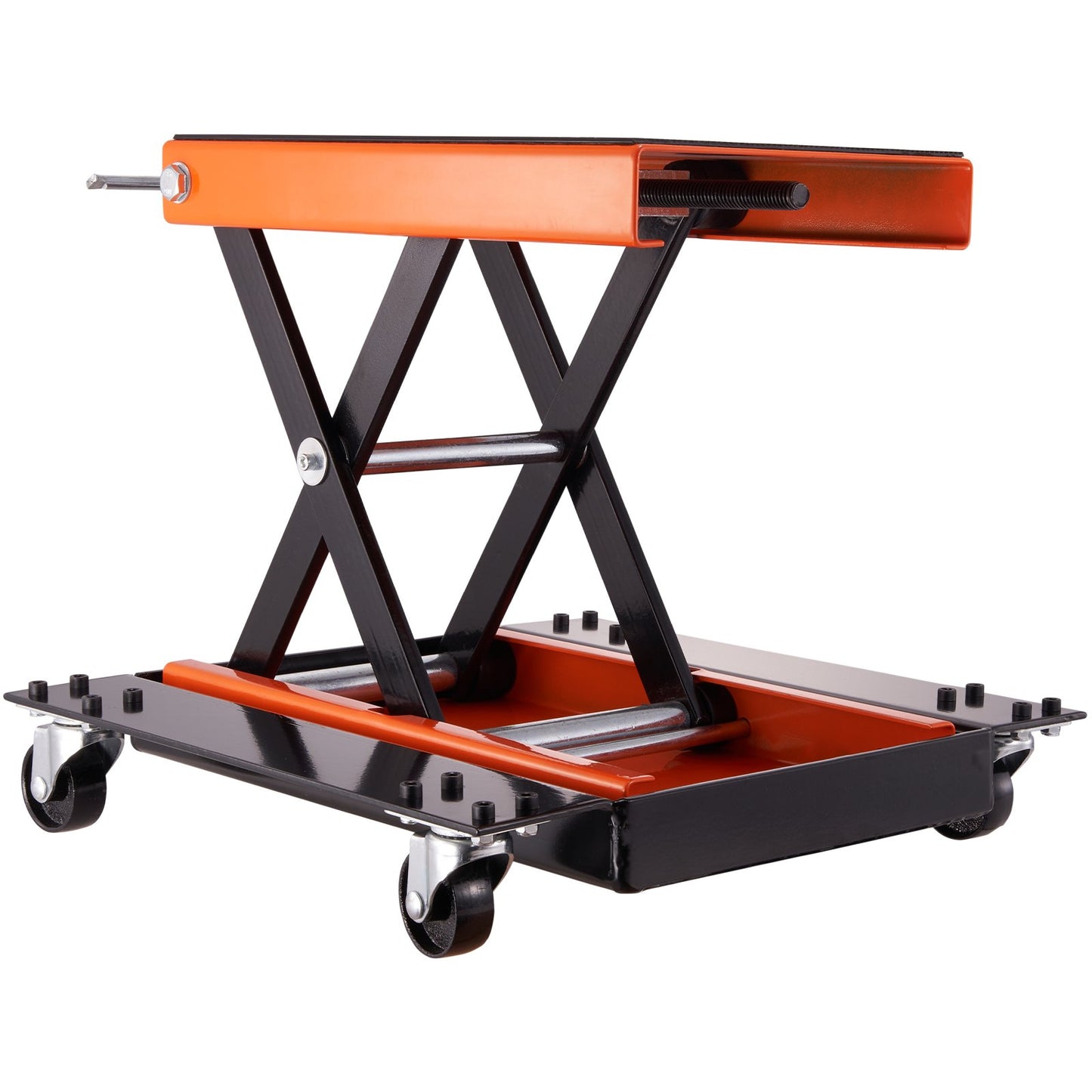 Motorcykellift ATV Scissor Jack Dolly 1100 lbs Wide Deck & Hand Crank