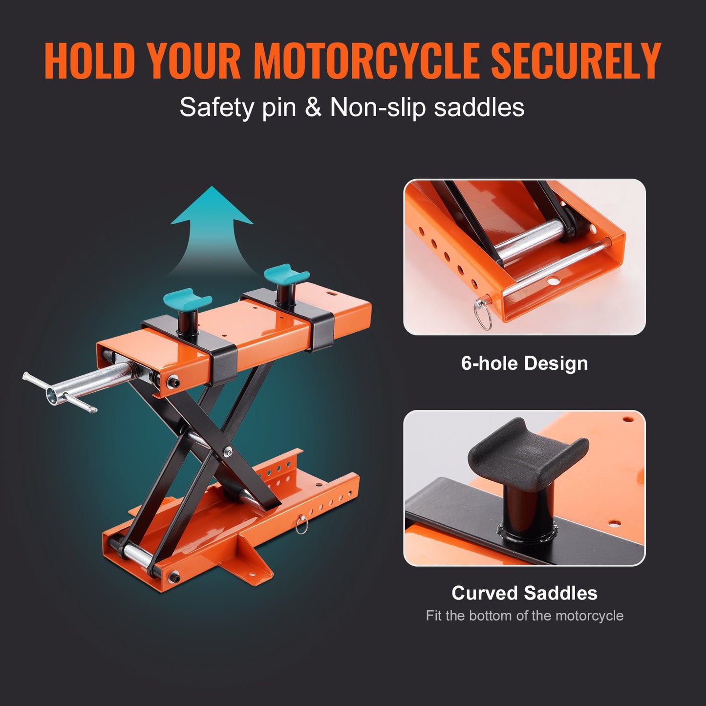 Motorcykel Lift Scissor Jack Stand 1100 Lb med sadel ATV Lift Dirt Bike