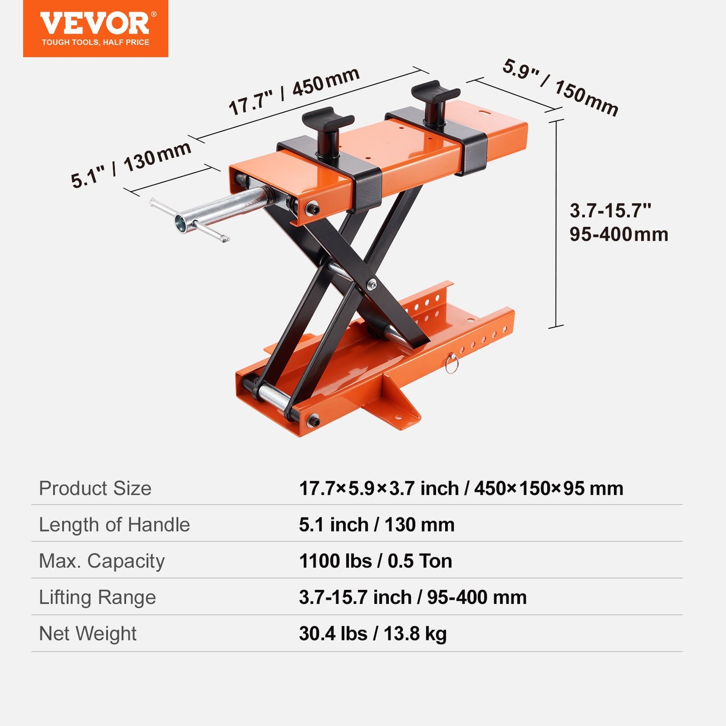 Motorcykel Lift Scissor Jack Stand 1100 Lb med sadel ATV Lift Dirt Bike