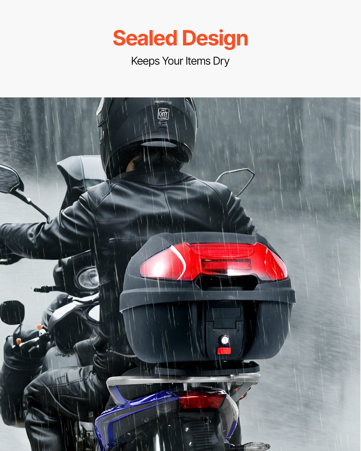 38L Motorcycle Top Case Universal Motorbike Tail with reflective panel