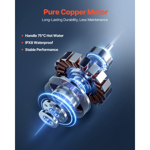 Maceratorpump 500W 29 GPM Flöde 26 ft Höjdlyft för toalett/källarhandfat | EU