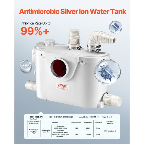 Maceratorpump 500W 29 GPM Flöde 26 ft Höjdlyft för toalett/källarhandfat | EU