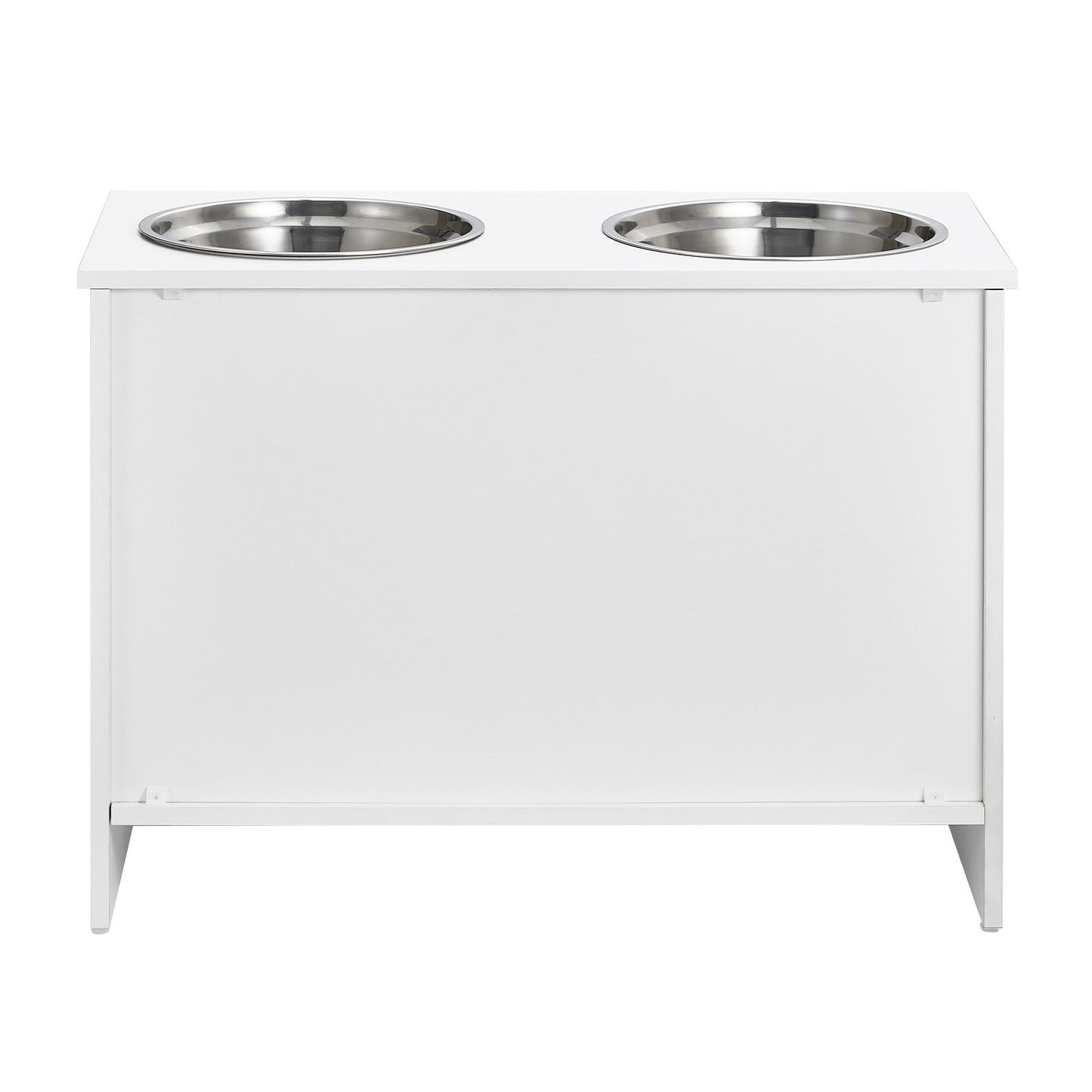 Futterstation für Haustiere mit 2 erhöhten Hundenäpfen, Aufbewahrungsschrank für Hundefutter und Spielzeug