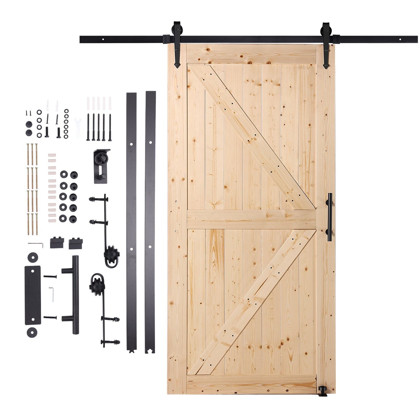 Scheunentor und Hardware-Kit 30" x 42" Holz-Schiebetür-Kit glatt